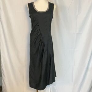 Porto pleated drape sheath in gray Size 0